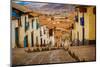 Cobblestone Street Scene, Cusco, Peru, South America-Laura Grier-Mounted Premium Photographic Print