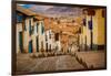 Cobblestone Street Scene, Cusco, Peru, South America-Laura Grier-Framed Photographic Print