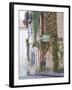 Cobblestone Street with Half Timber Stone Houses, Place De La Myrpe, Bergerac, Dordogne, France-Per Karlsson-Framed Photographic Print