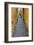 Cobblestones and yellow walls in alleyway, Hoi An, Vietnam-David Wall-Framed Photographic Print