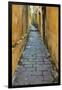 Cobblestones and yellow walls in alleyway, Hoi An, Vietnam-David Wall-Framed Photographic Print