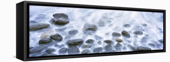 Cobblestones covered in surf on the beach, Las Rocas Beach, Baja California, Mexico-Panoramic Images-Framed Stretched Canvas