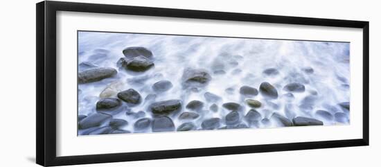 Cobblestones covered in surf on the beach, Las Rocas Beach, Baja California, Mexico-Panoramic Images-Framed Photographic Print