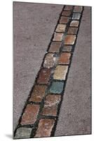 Cobblestones' Line That Marks the Place Where Was the Berlin Wall. Germany-null-Mounted Giclee Print