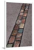 Cobblestones' Line That Marks the Place Where Was the Berlin Wall. Germany-null-Framed Giclee Print