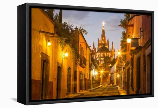 Cobblestones of Aldama Street, San Miguel De Allende, Mexico-Chuck Haney-Framed Stretched Canvas