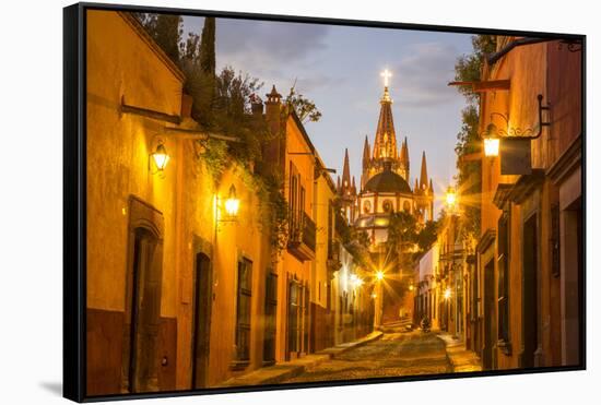 Cobblestones of Aldama Street, San Miguel De Allende, Mexico-Chuck Haney-Framed Stretched Canvas