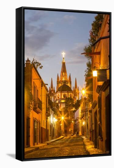 Cobblestones of Aldama Street, San Miguel De Allende, Mexico-Chuck Haney-Framed Stretched Canvas