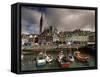 Cobh Harbour and St. Colman's Cathedral, Cobh, County Cork, Munster, Republic of Ireland-Patrick Dieudonne-Framed Stretched Canvas