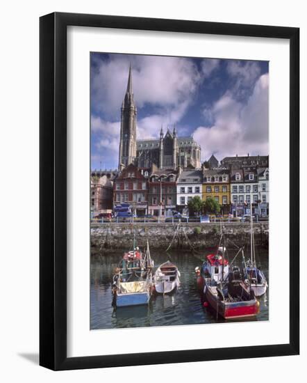 Cobh Harbour and St. Colman's Cathedral, Cobh, County Cork, Munster, Republic of Ireland-Patrick Dieudonne-Framed Photographic Print
