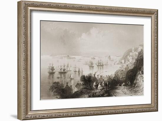 Cobh Harbour, Cork, Ireland, from 'scenery and Antiquities of Ireland' by George Virtue, 1860S-William Henry Bartlett-Framed Giclee Print