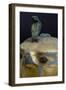 Cobra, Canopic Jar of Psusennes I in Alabaster and Gold Leaf Surmounted by a Falcon's Head-null-Framed Giclee Print