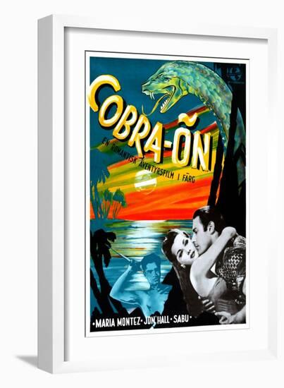 Cobra Woman (aka Cobra-On), Sabu, Maria Montez, Jon Hall, (Swedish Poster Art), 1944-null-Framed Art Print