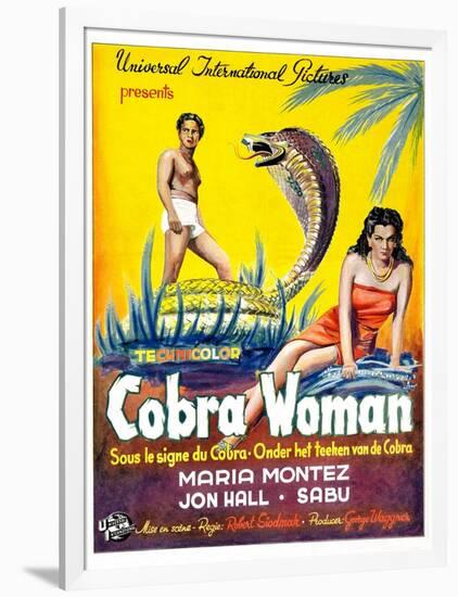 Cobra Woman, Sabu, Maria Montez, (Belgian Poster Art), 1944-null-Framed Art Print