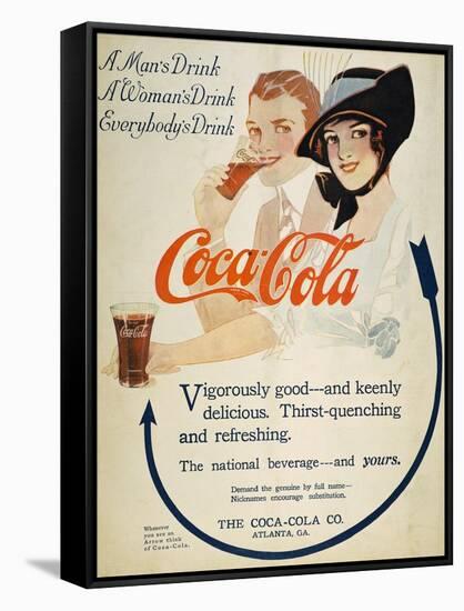 Coca-Cola Ad, 1914-null-Framed Stretched Canvas