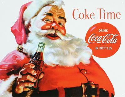 'Coca Cola Coke Santa Claus Christmas' Tin Sign | AllPosters.com