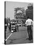 Coca Cola Sign and Thermometer Registering 100 Degrees during Columbus Circle Heat Wave in NY-Marie Hansen-Stretched Canvas