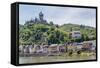 Cochem with Castle along River Moselle in Germany-kruwt-Framed Stretched Canvas