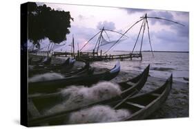 Cochin Fishing Nets-Charles Bowman-Stretched Canvas