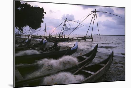 Cochin Fishing Nets-Charles Bowman-Mounted Photographic Print