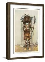 Cochiti Pueblo Indian in Buffalo Dance-null-Framed Art Print