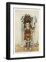 Cochiti Pueblo Indian in Buffalo Dance-null-Framed Art Print