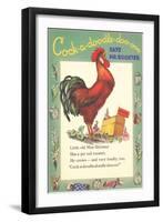 Cock-a-doodle-doo Says Rooster-null-Framed Art Print