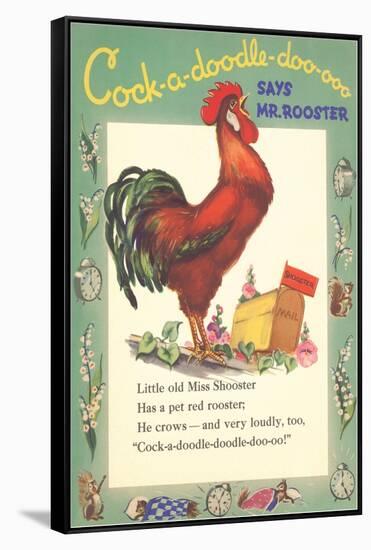 Cock-a-doodle-doo Says Rooster-null-Framed Stretched Canvas