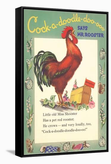 Cock-a-doodle-doo Says Rooster-null-Framed Stretched Canvas