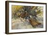 Cock Pheasants under a Beech Tree-Frank Southgate-Framed Giclee Print