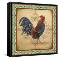 Cockadoodledoo_B-Green-Border-Jean Plout-Framed Stretched Canvas