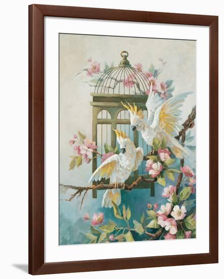 Cockatoo and Blossoms-unknown Johnston-Framed Art Print