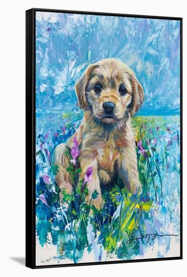 Cocker Spaniel Puppy Love-Lucy P. McTier-Framed Stretched Canvas