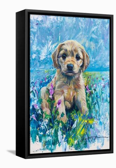 Cocker Spaniel Puppy Love-Lucy P. McTier-Framed Stretched Canvas