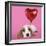 Cocker Spaniel Puppy with Heart Shaped Balloon-null-Framed Photographic Print