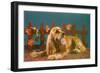 Cocker Spaniel, Retro-null-Framed Art Print