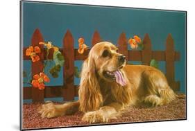 Cocker Spaniel, Retro-null-Mounted Art Print