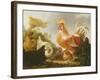 Cockerel and Hens in a Landscape, 1649-Gysbert Hondecoeter-Framed Giclee Print