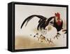 Cockerel, Hen and Chicks, 1892-Hashiguchi Goyo-Framed Stretched Canvas