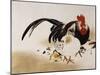 Cockerel, Hen and Chicks, 1892-Hashiguchi Goyo-Mounted Giclee Print