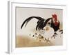 Cockerel, Hen and Chicks, 1892-Hashiguchi Goyo-Framed Giclee Print