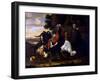 Cockerel, Hens and Chicks by a Fence in a Wooded Landscape-Melchior de Hondecoeter-Framed Giclee Print