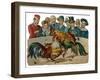 Cockfighting - Scrap-null-Framed Art Print