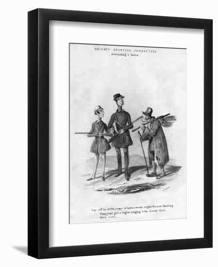 Cockney Sporting Characters. Astonishing a Native, 19th Century-Henry Heath-Framed Giclee Print