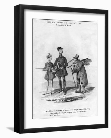 Cockney Sporting Characters. Astonishing a Native, 19th Century-Henry Heath-Framed Giclee Print