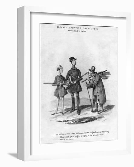 Cockney Sporting Characters. Astonishing a Native, 19th Century-Henry Heath-Framed Giclee Print
