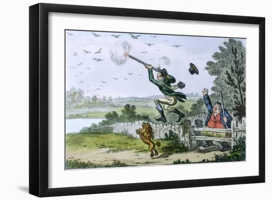 Cockney Sportsmen: Shooting Flying, Engraved by James Gillray (1757-1815) 1800-Isaac Cruikshank-Framed Giclee Print