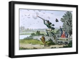 Cockney Sportsmen: Shooting Flying, Engraved by James Gillray (1757-1815) 1800-Isaac Cruikshank-Framed Giclee Print