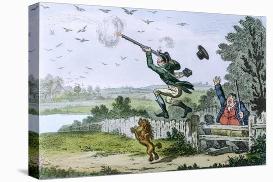 Cockney Sportsmen: Shooting Flying, Engraved by James Gillray (1757-1815) 1800-Isaac Cruikshank-Stretched Canvas
