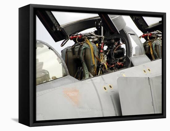 Cockpit of a Norwegian F16-Stocktrek Images-Framed Stretched Canvas